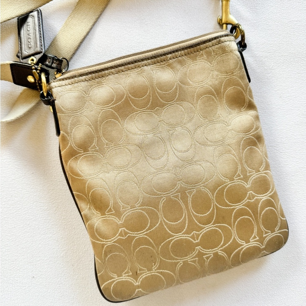 Coach Beige Signature Crossbody Bag - Picture 3 of 5